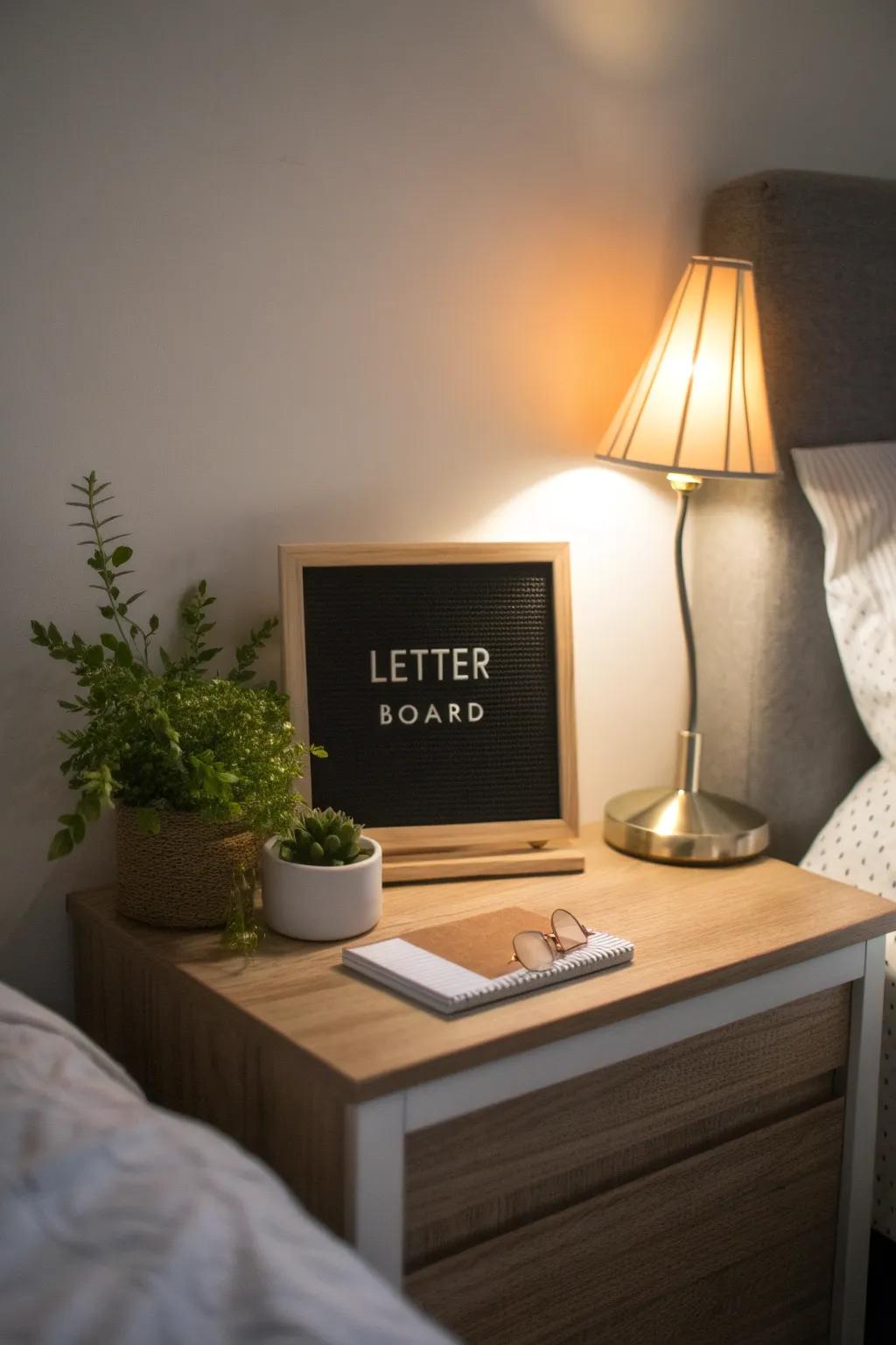 A letter board showcasing a daily affirmation to jumpstart your morning.