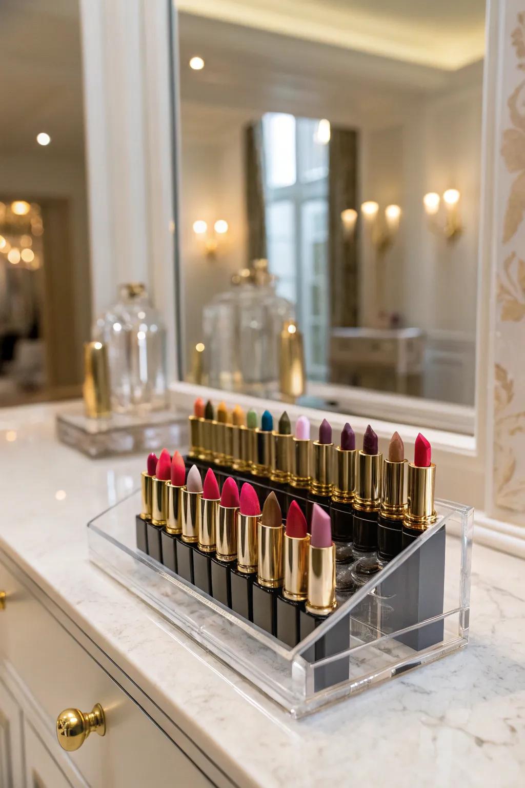 Showcase your set with a refined see-through station.