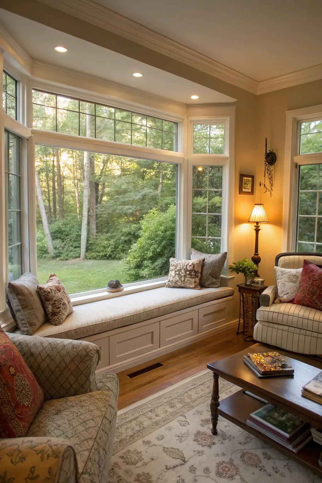 A bay window is a delightful fusion of beauty and practicality for your living space.