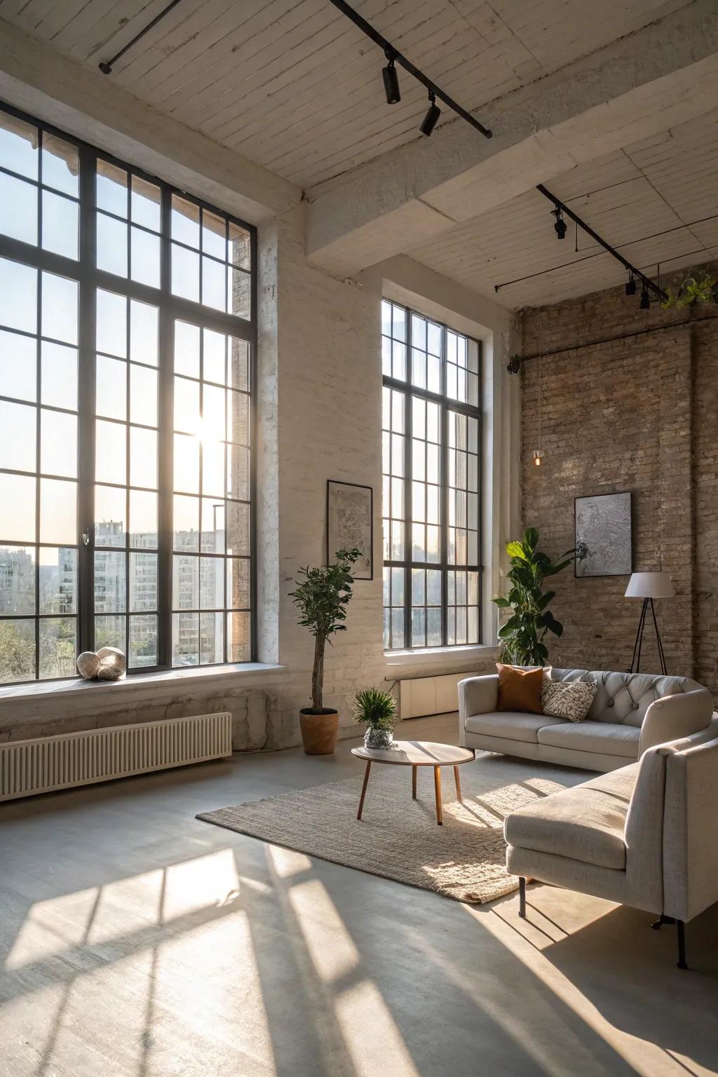 Radiant and spacious loft filled with abundant sunlight.