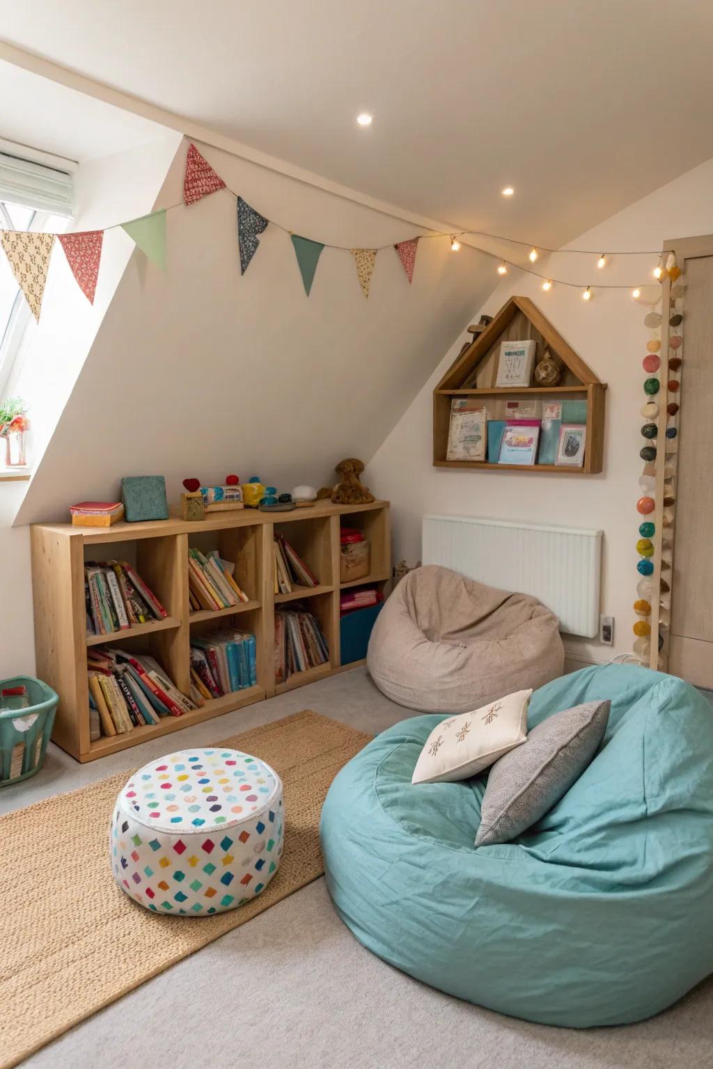 A delightful reading space beckoning children to delve into the realm of literature.