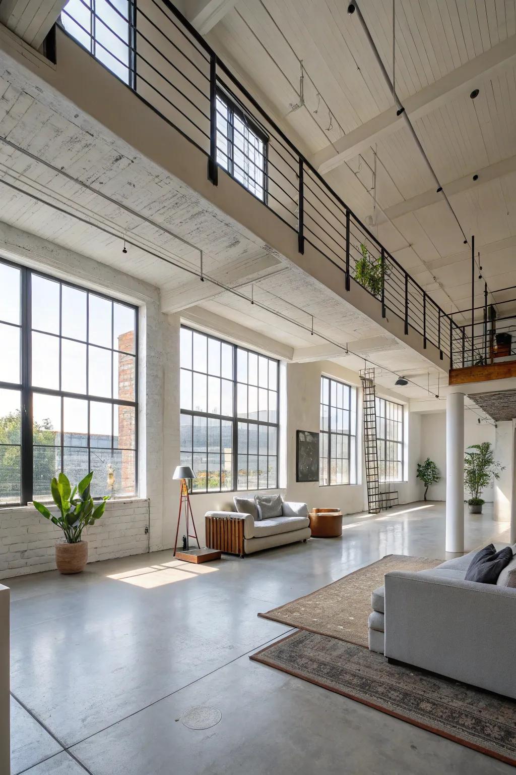 A loft showcasing the splendor of open design, amplifying both space and light.