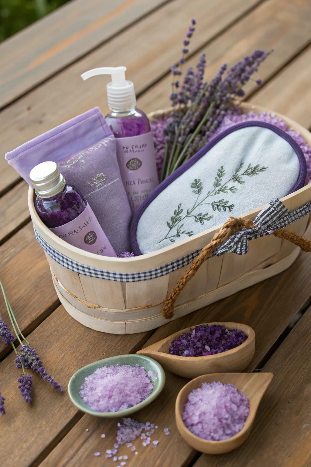 Serene Lavender Getaway: A tranquil escape enveloped in shades of purple.