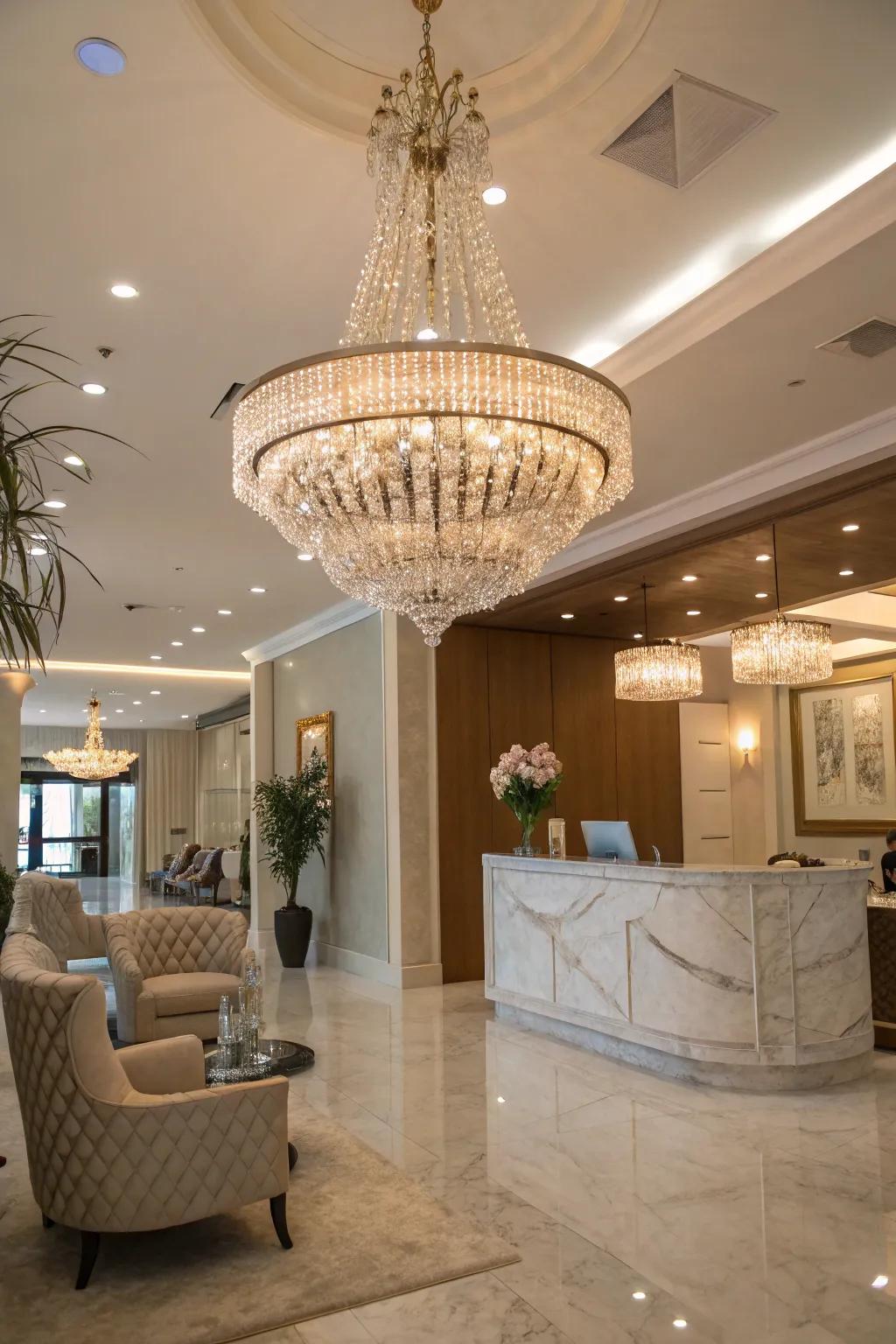 The refinement of a light fixture infuses a sense of luxury.