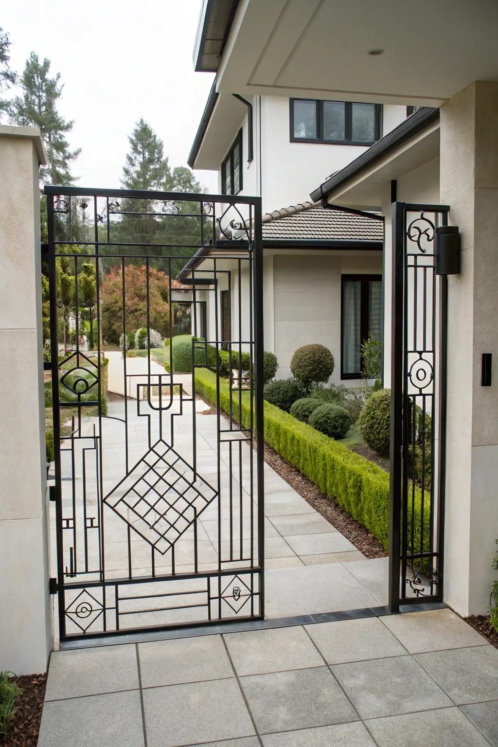 Elegant and minimalist metal gate design