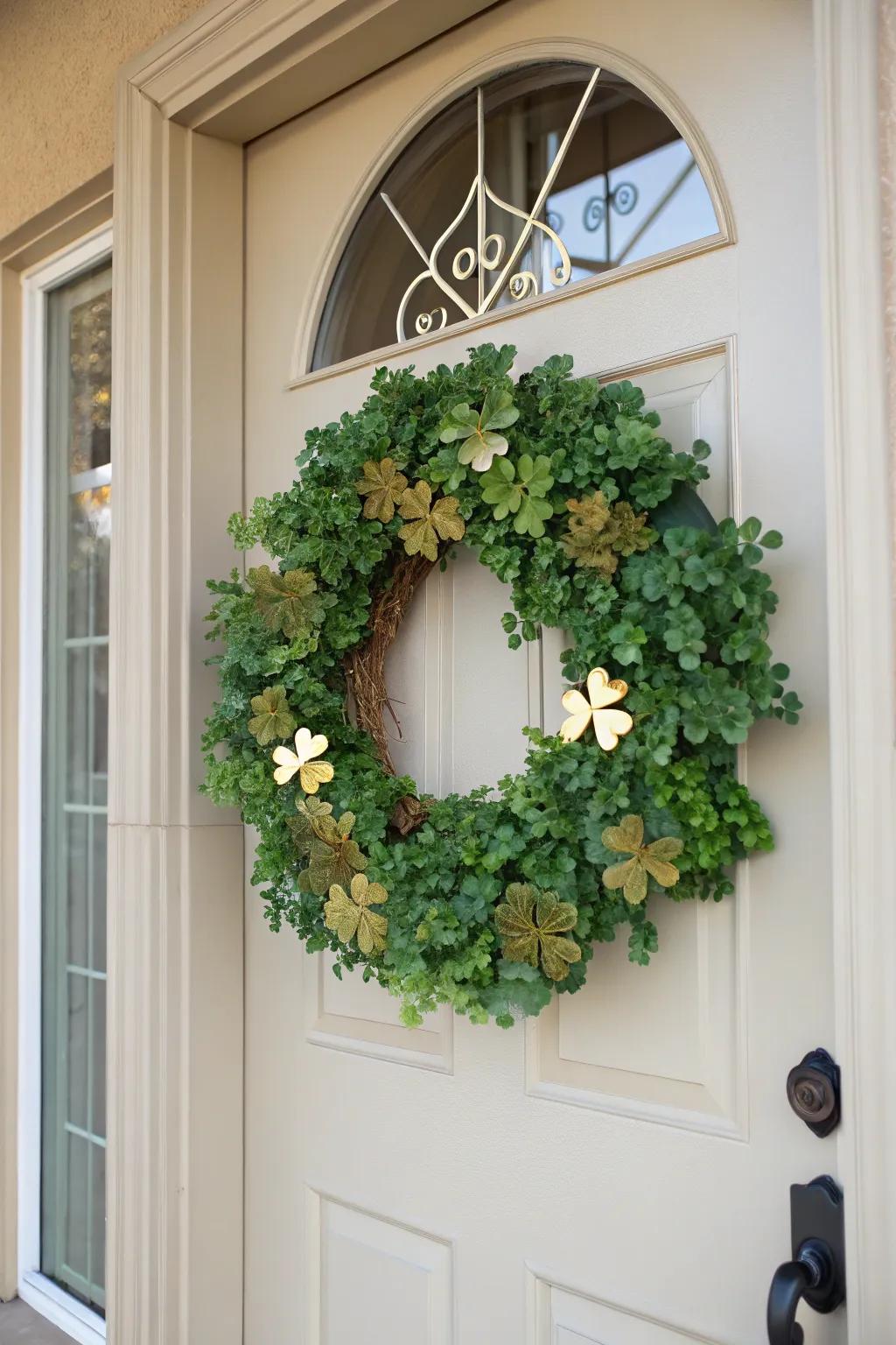 A shamrock garland introduces a hint of Irish enchantment to your entrance.