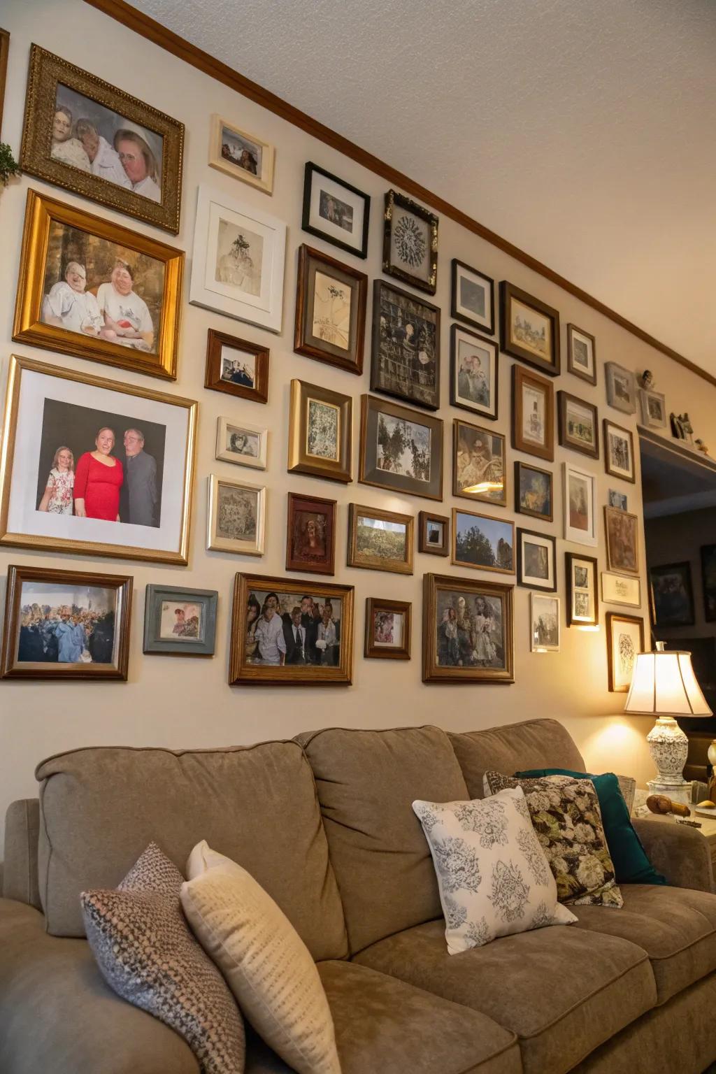 A beautiful collage of family images creating a heartfelt tribute display.