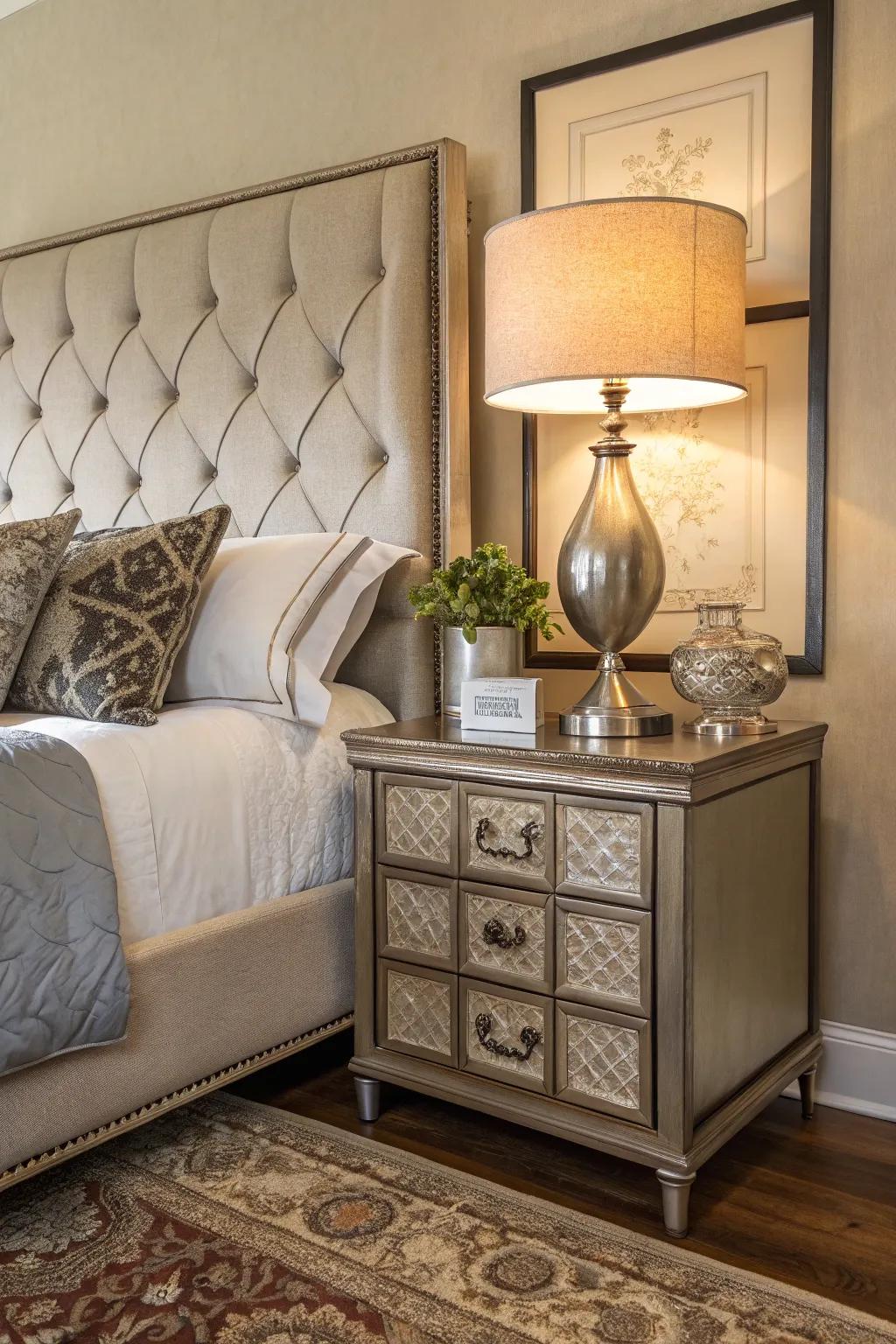 Mix contemporary with classic elements for a personalized bedroom style.