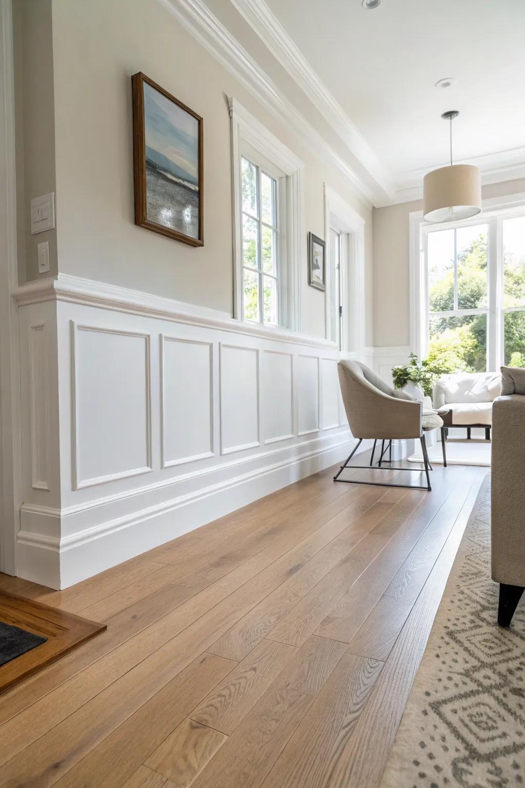 Clean and minimalist edgings set in a bright, modern room.
