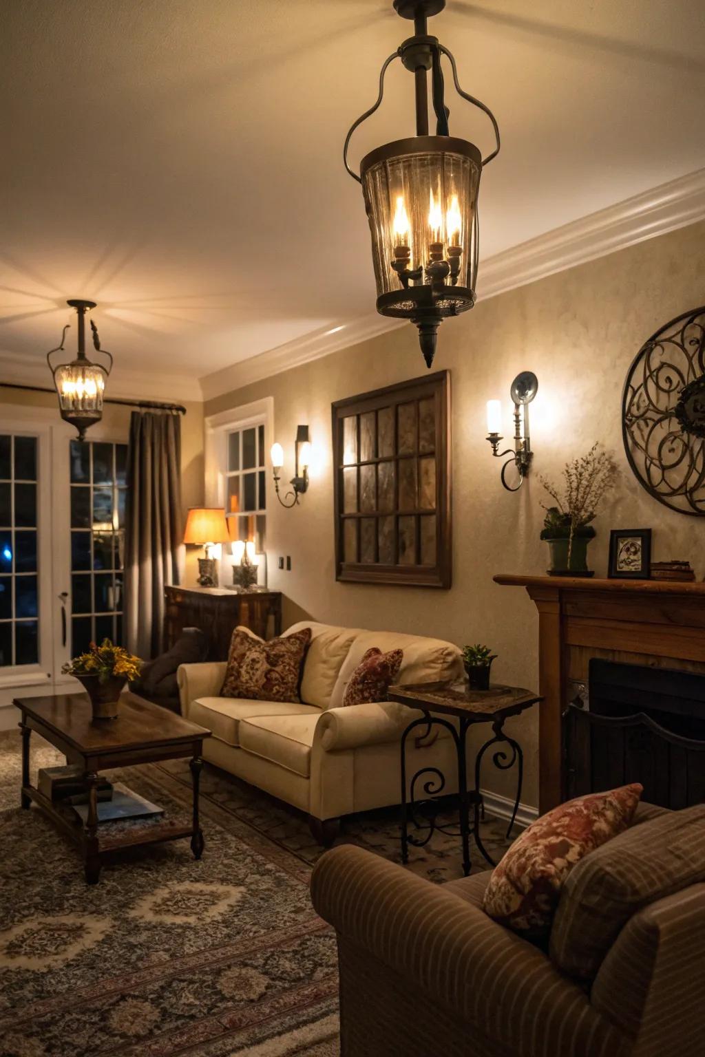 Dim lighting cultivates a snug and personal speakeasy atmosphere.