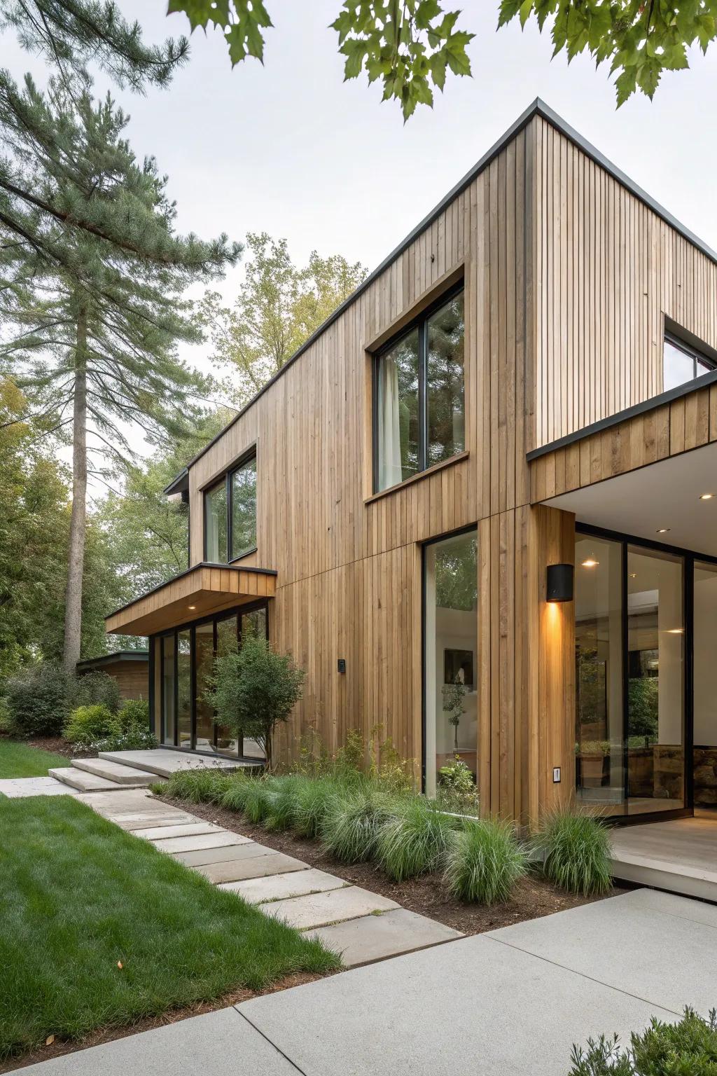 Minimalist design with vertical cedar siding