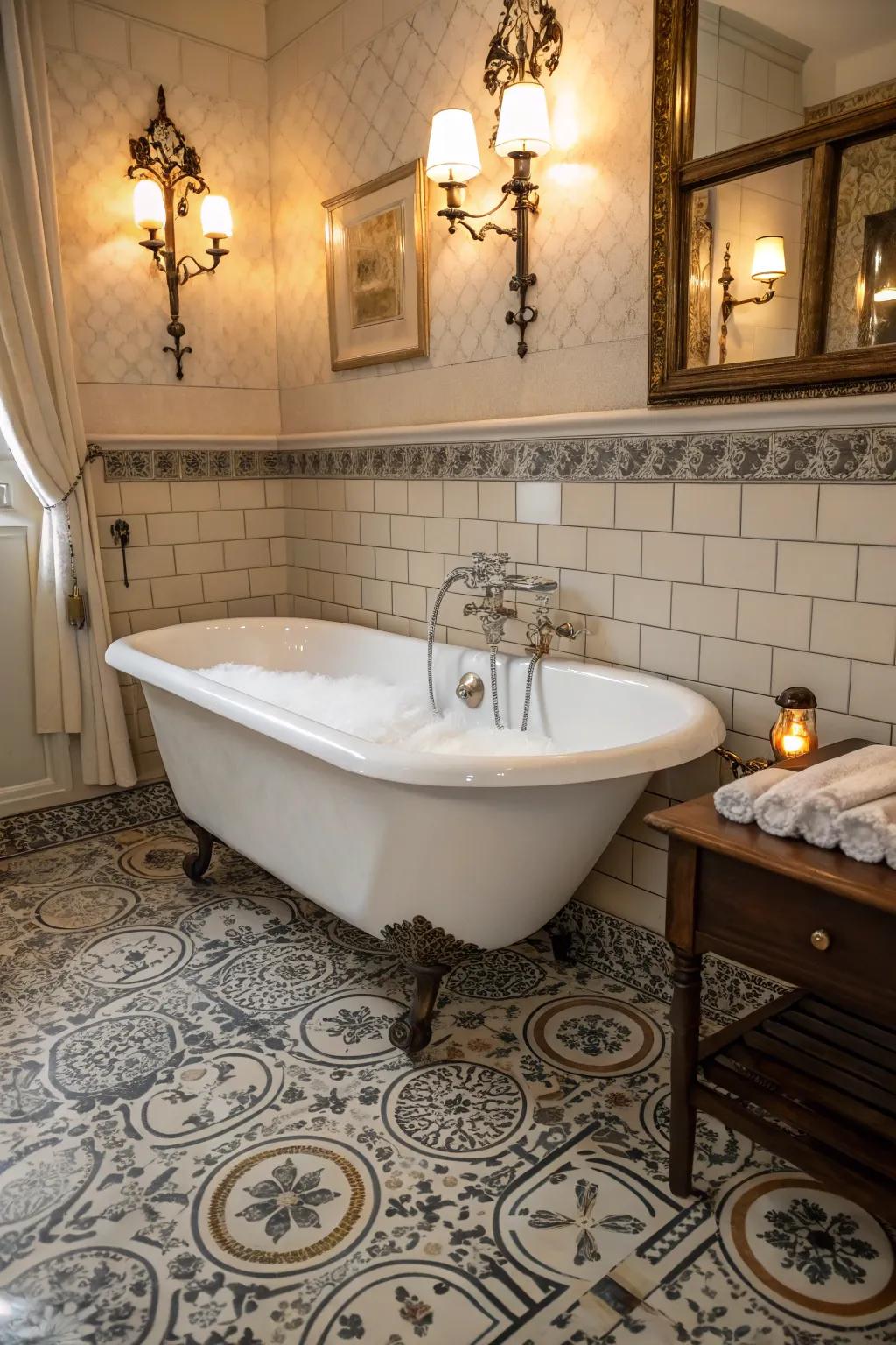 A footed tub that never goes out of style, adding vintage vibes effortlessly.
