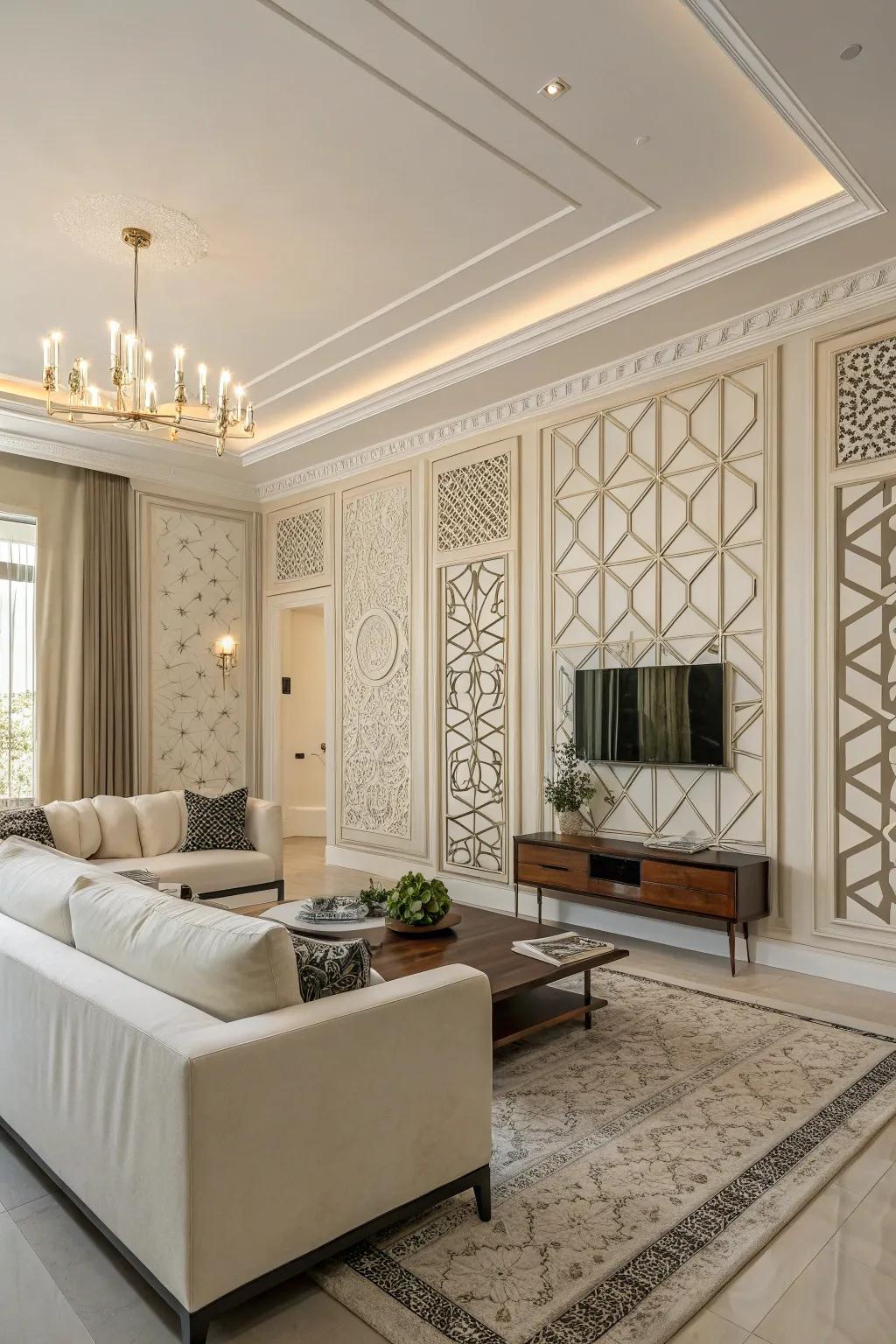 Symmetrical wall adornments contribute an eye-catching visual aspect to any space.