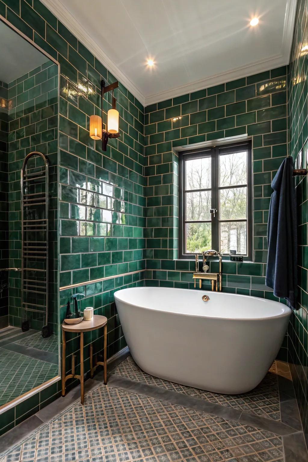 Dark and rich colors turn your bathroom into a peaceful retreat.