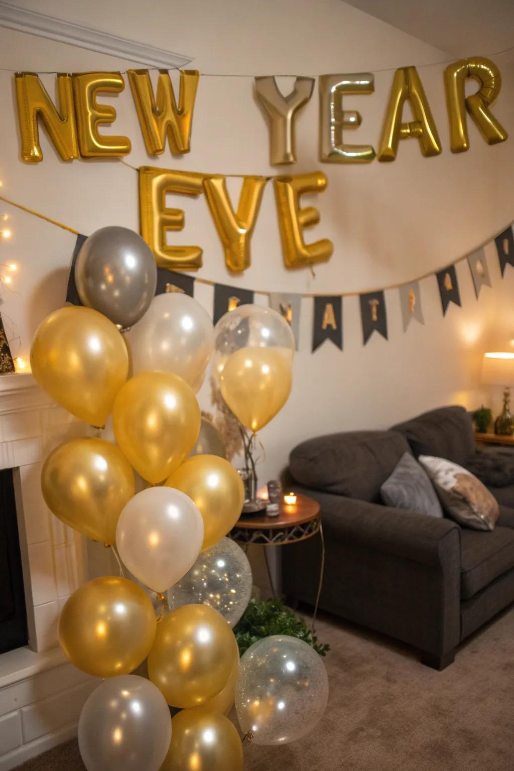 Balloon canopies bring a sprinkle of wonder to your New Year's celebration.