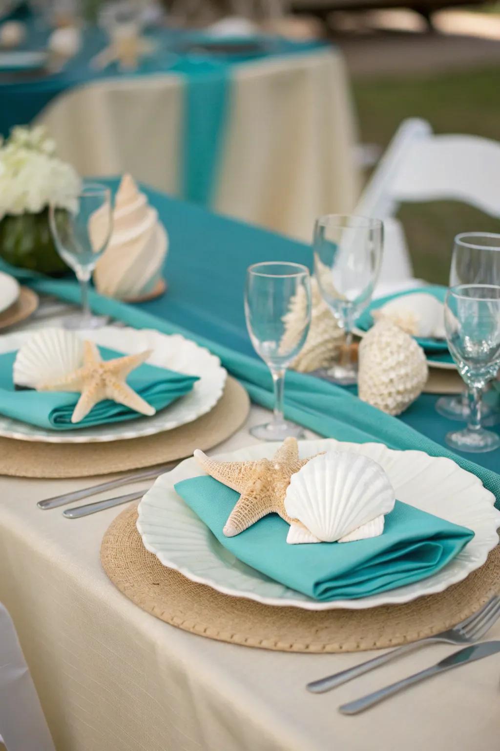 An exquisite table setting that embodies the spirit of a seaside escape.