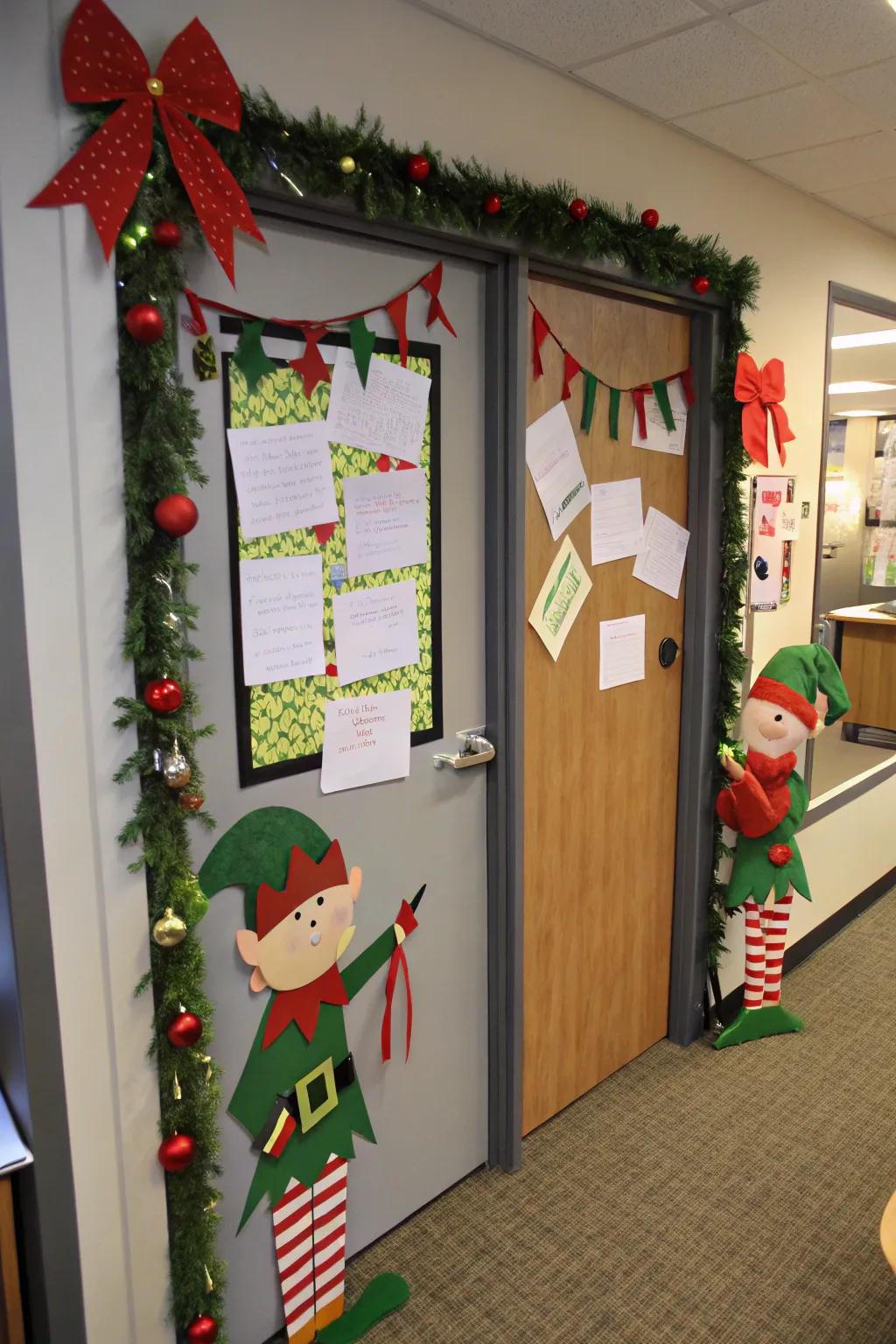 Sprites wreaking havoc with office essentials, injecting humor into your door.