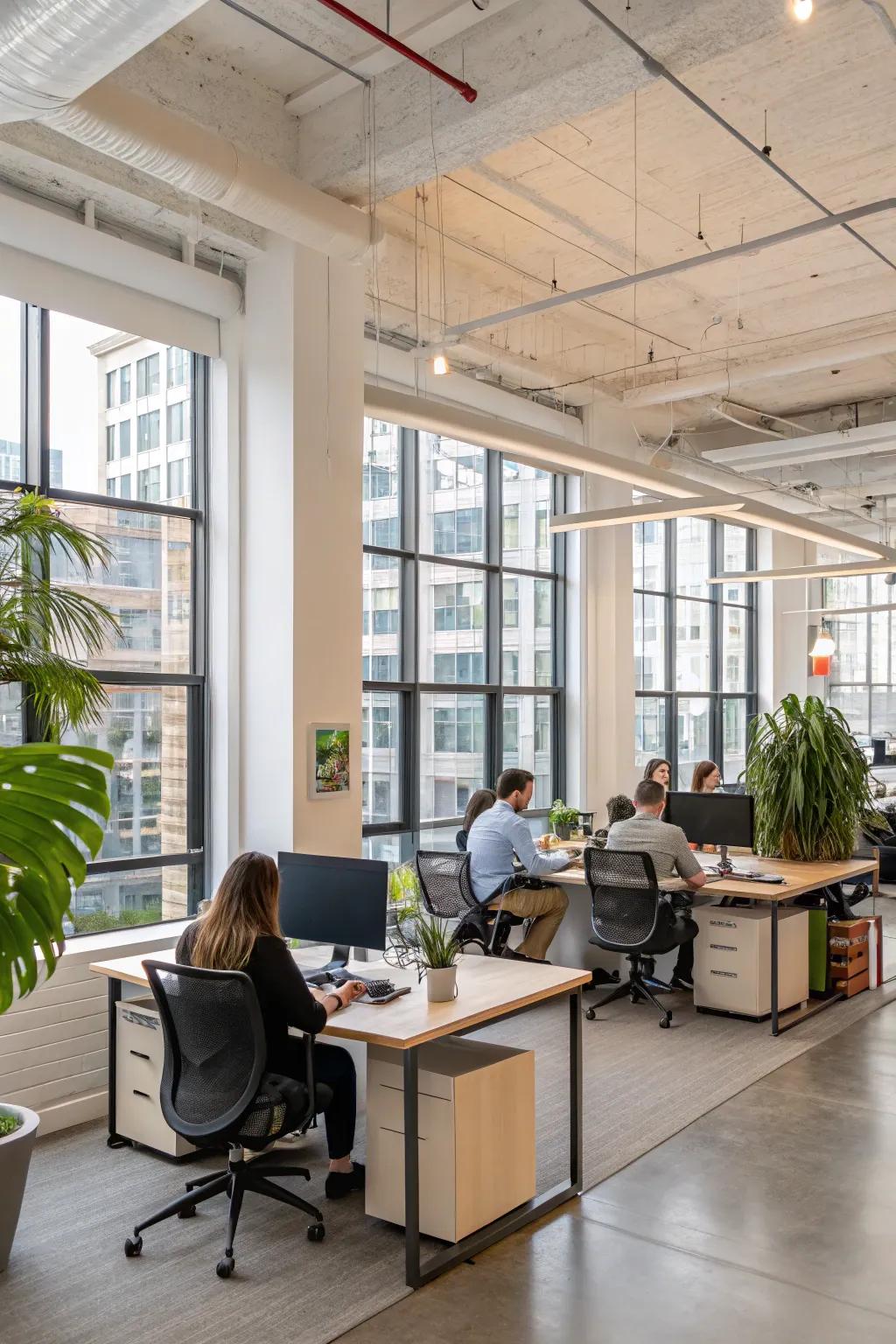 Open layouts are great for teamwork and creating connections.