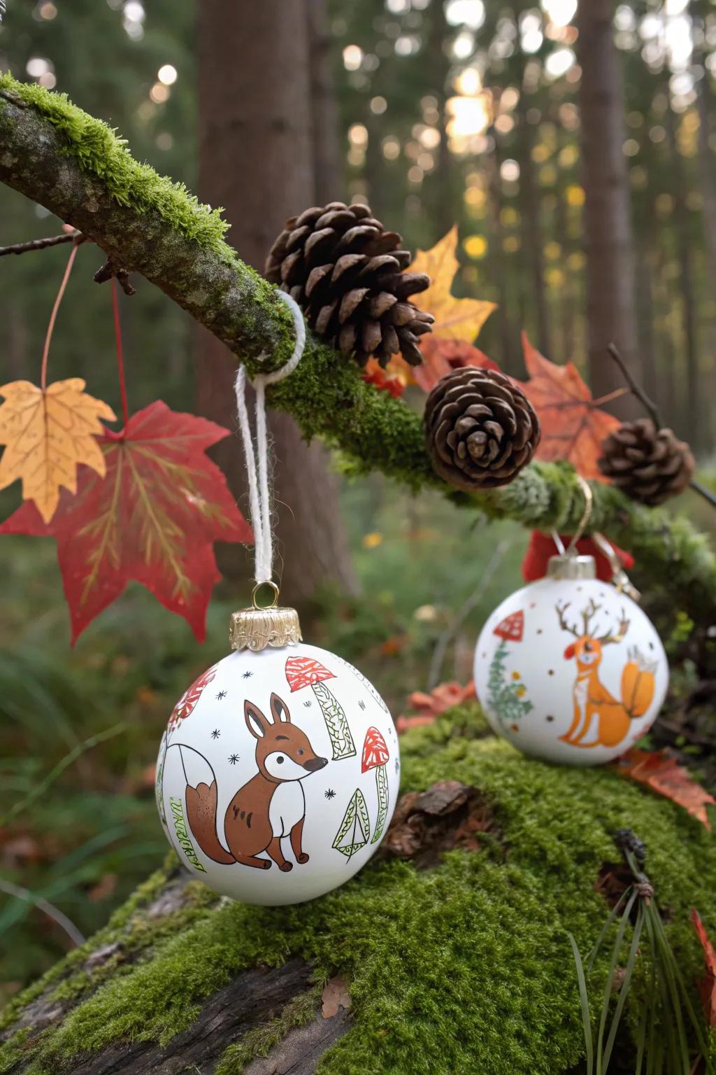 Enchanting forest creature ornaments introduce a natural flair inside.