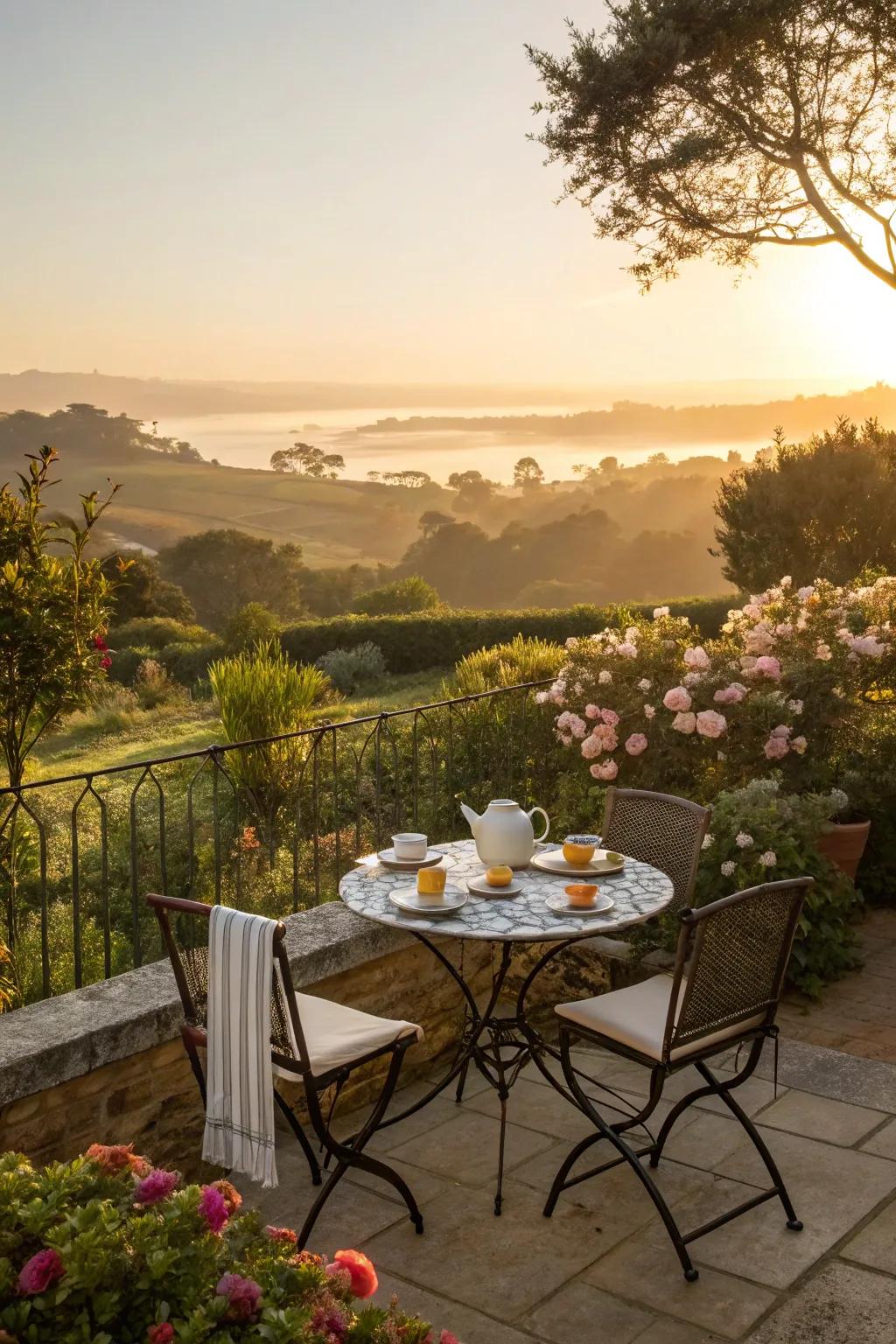 A breakfast nook with a view sets the stage for a perfect day.