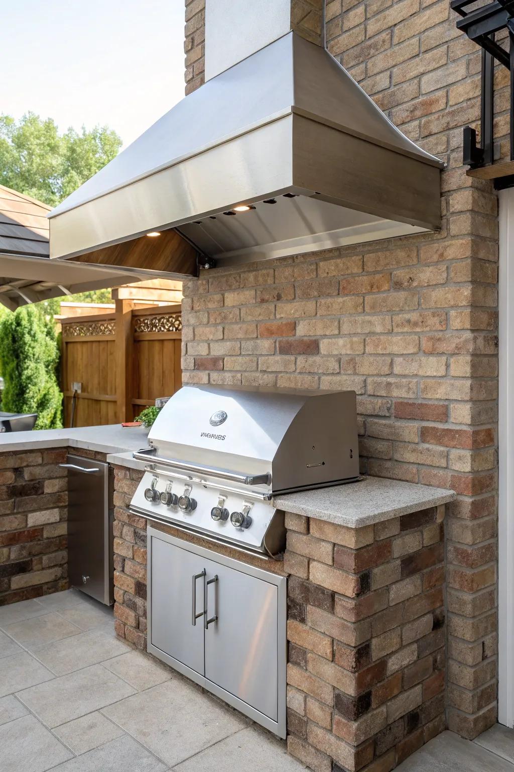 Stainless steel hoods add a touch of modern elegance.