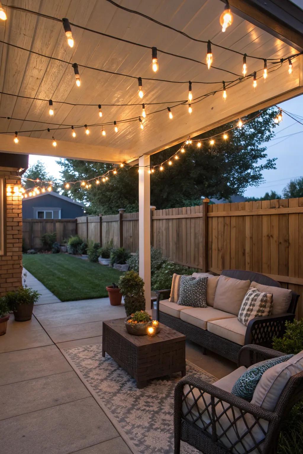 Strand lights lend a bit of magic to any porch environment.