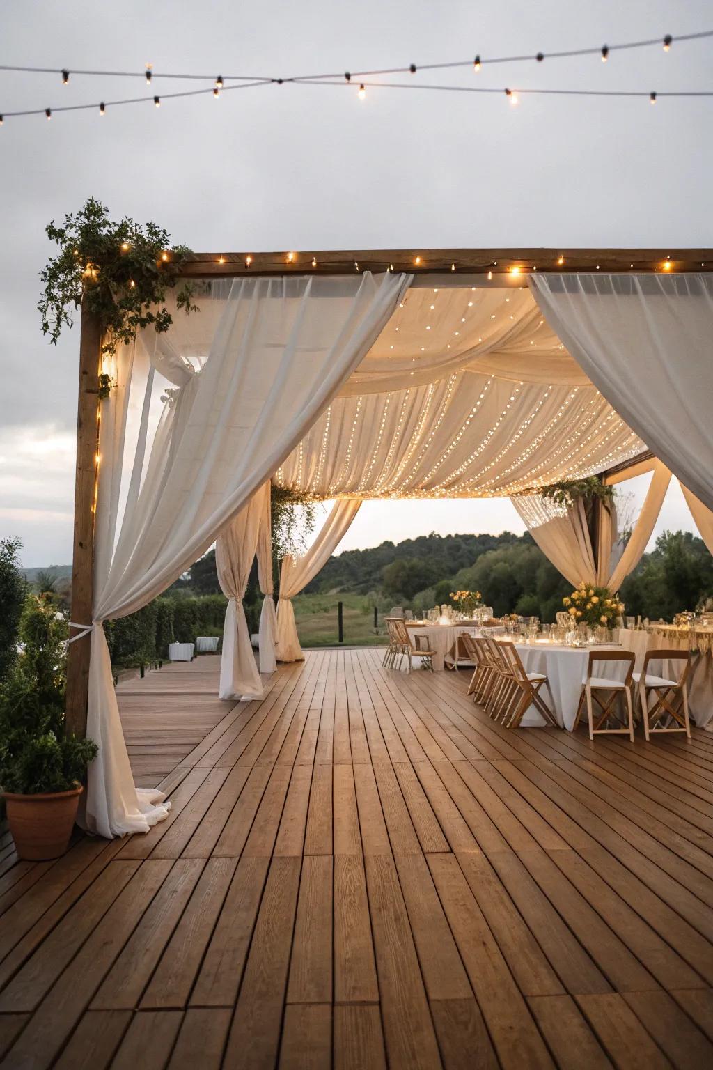 Timber decking brings a touch of sophistication to any outdoor gathering.