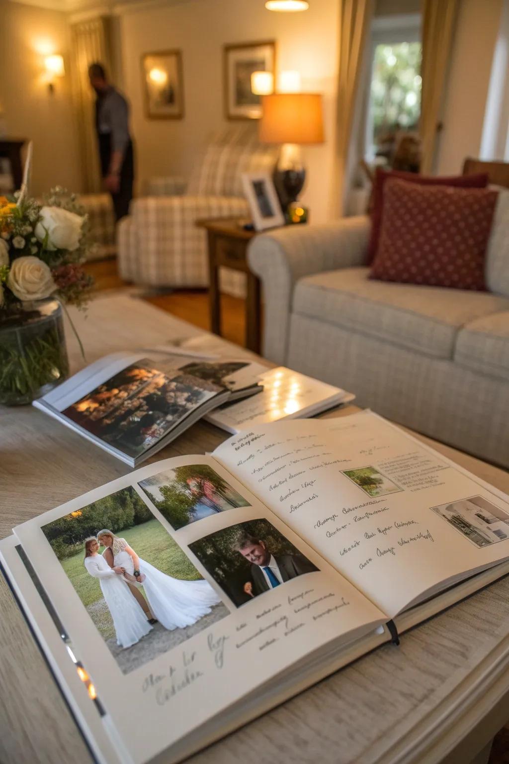 A personalized photo book brimming with cherished memories.