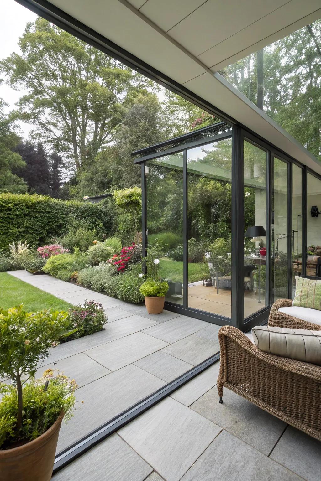 Delight in your garden's splendor throughout the year with glass enclosures.