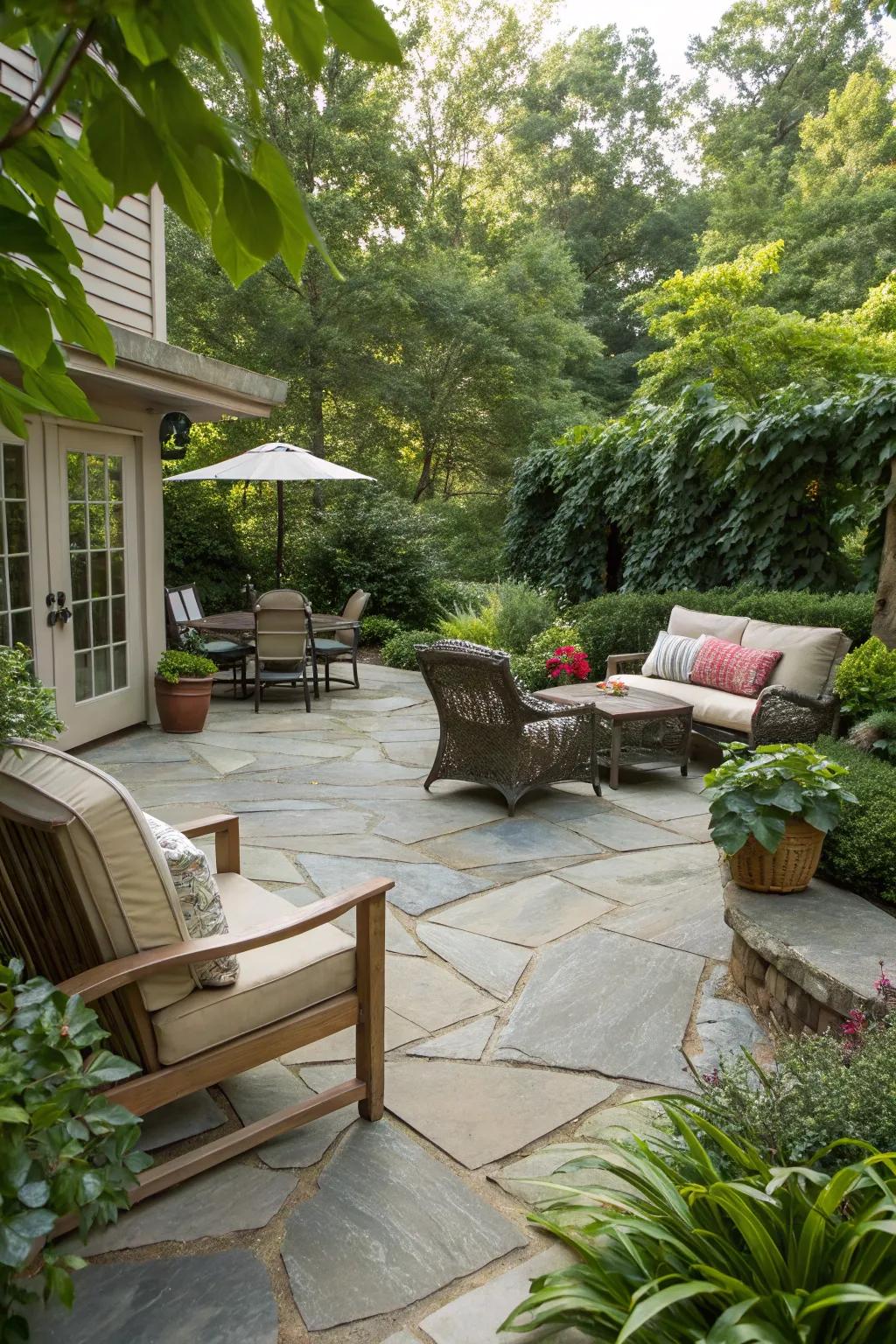 Natural stone brings a timeless grace to any patio environment.