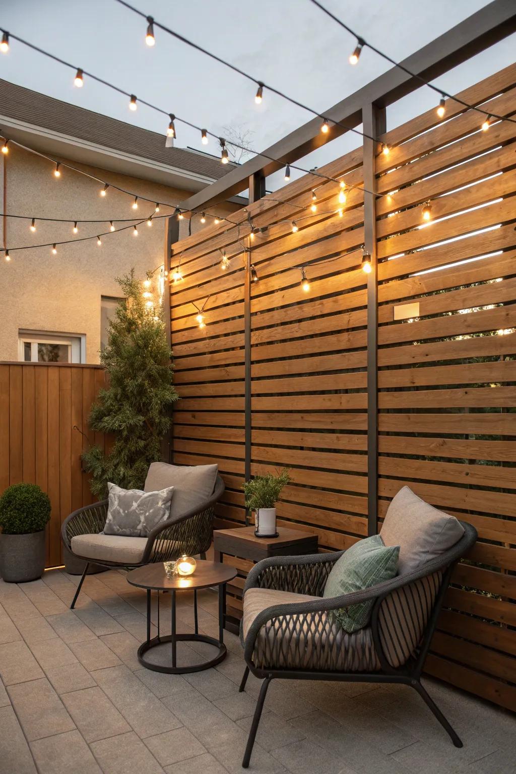 Realize a modern aesthetic with wood slat walls.