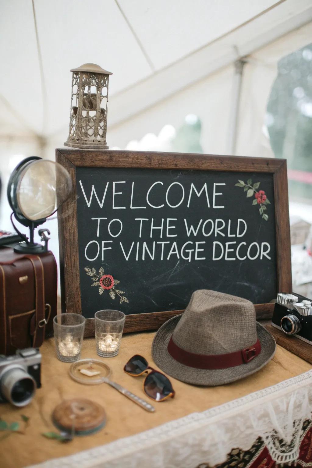 Personalize your photo booth space with a blackboard display.