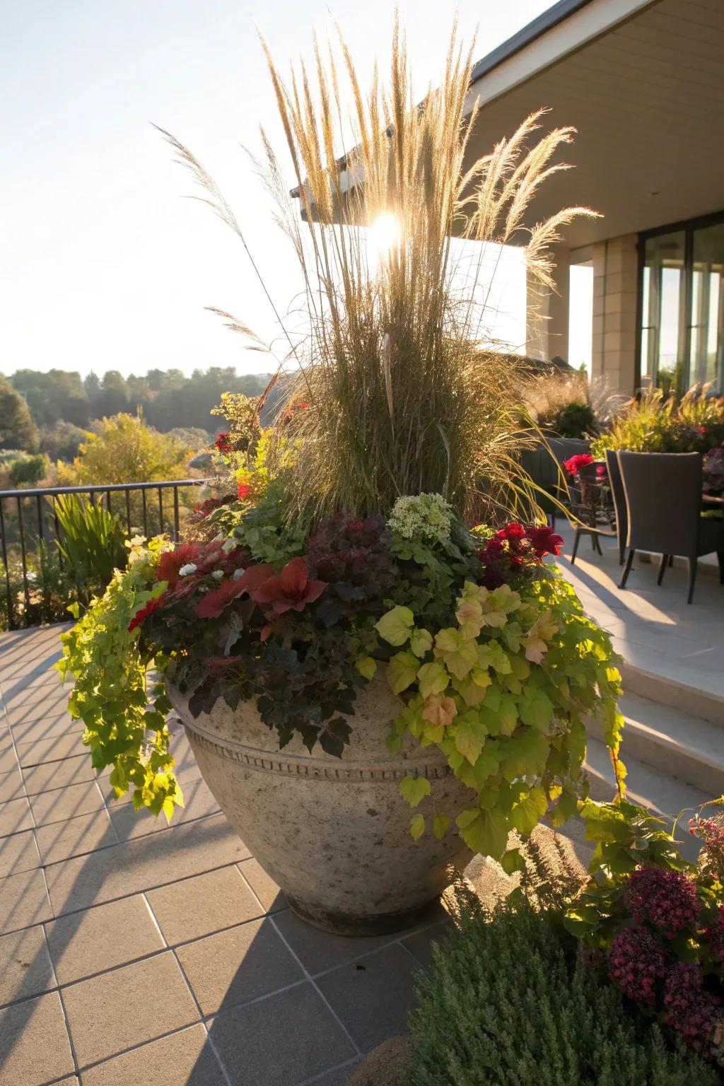 Achieve depth with plant arrangements that layer.