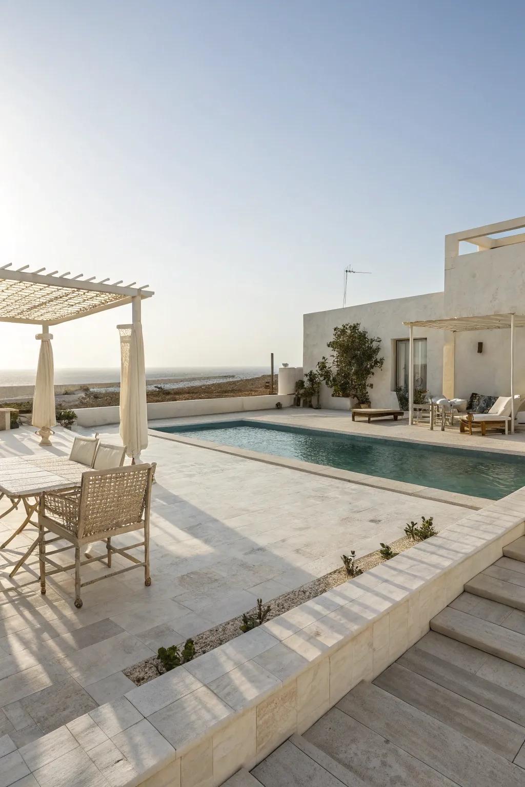 Classic whites provide a cool, ageless appeal.