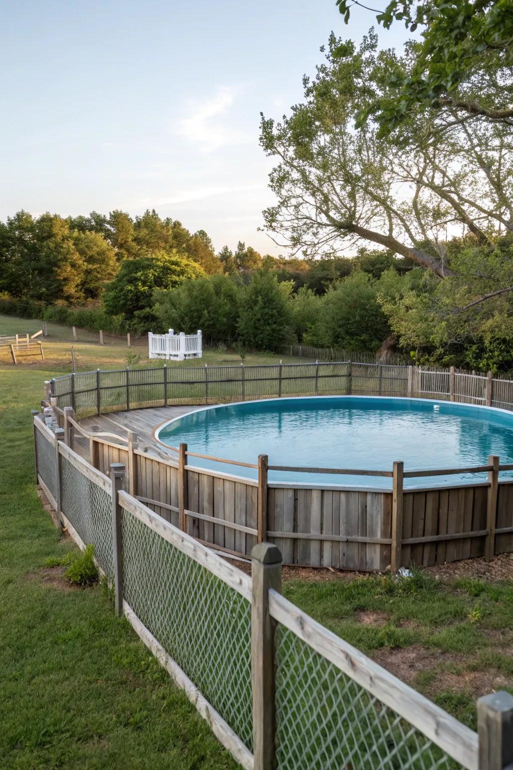 Boost your pool's seclusion with a timeless timber wall.