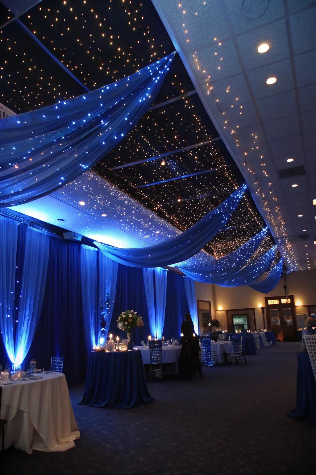 Glide amongst the constellations with a celestial prom motif.