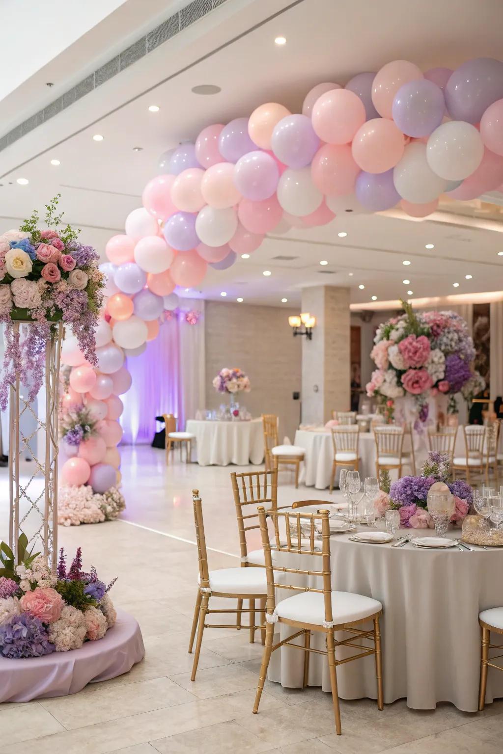 Pastel colors create a dreamy quinceañera atmosphere.