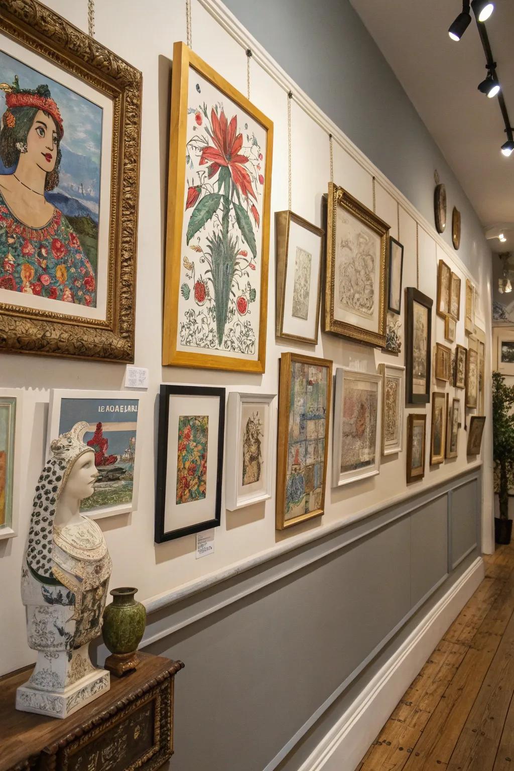 An offbeat showcase of art showcasing diverse artworks.