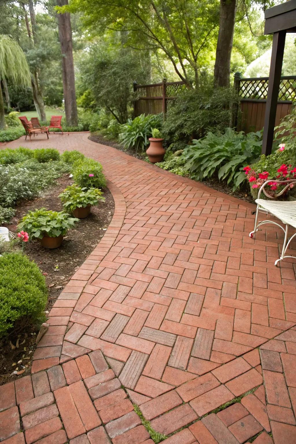 The quintessential zigzag layout introduces ageless elegance to your patio.