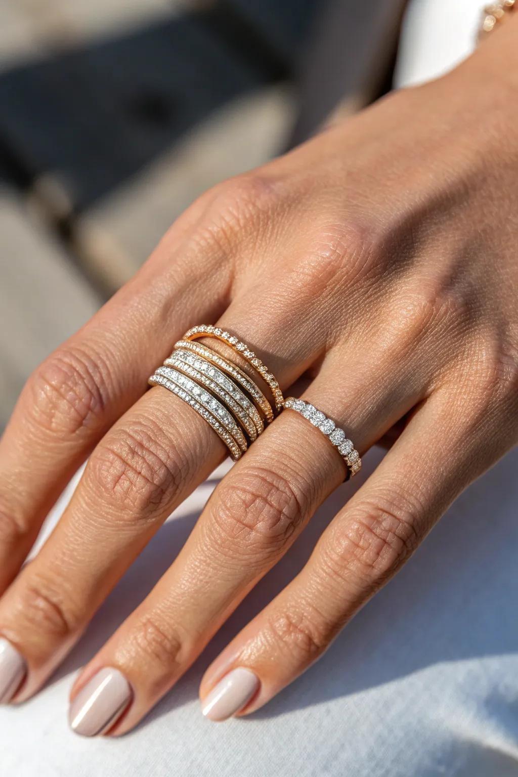 Elegantly Stacked Rings