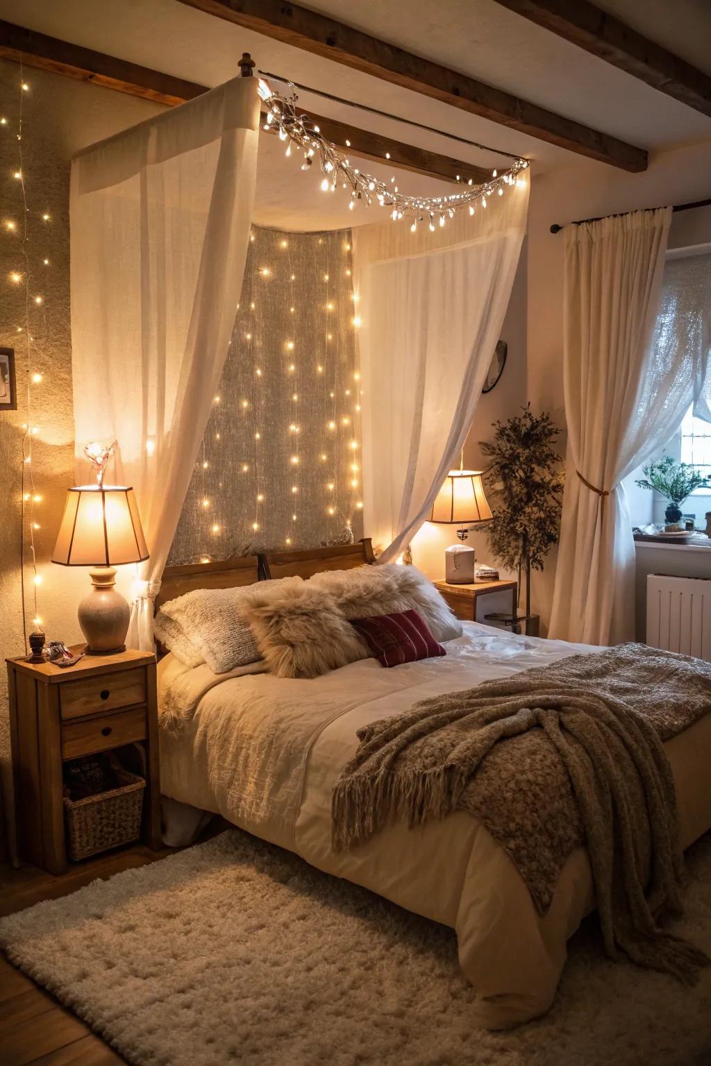 Gentle lighting crafts an inviting, affectionate ambiance.