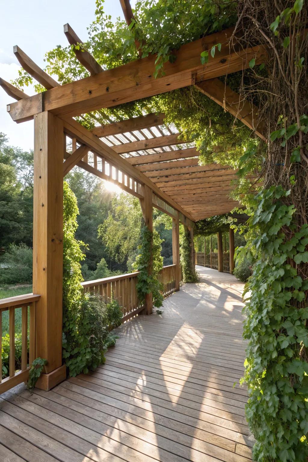 A decorative lattice brings style and natural charm to any deck.