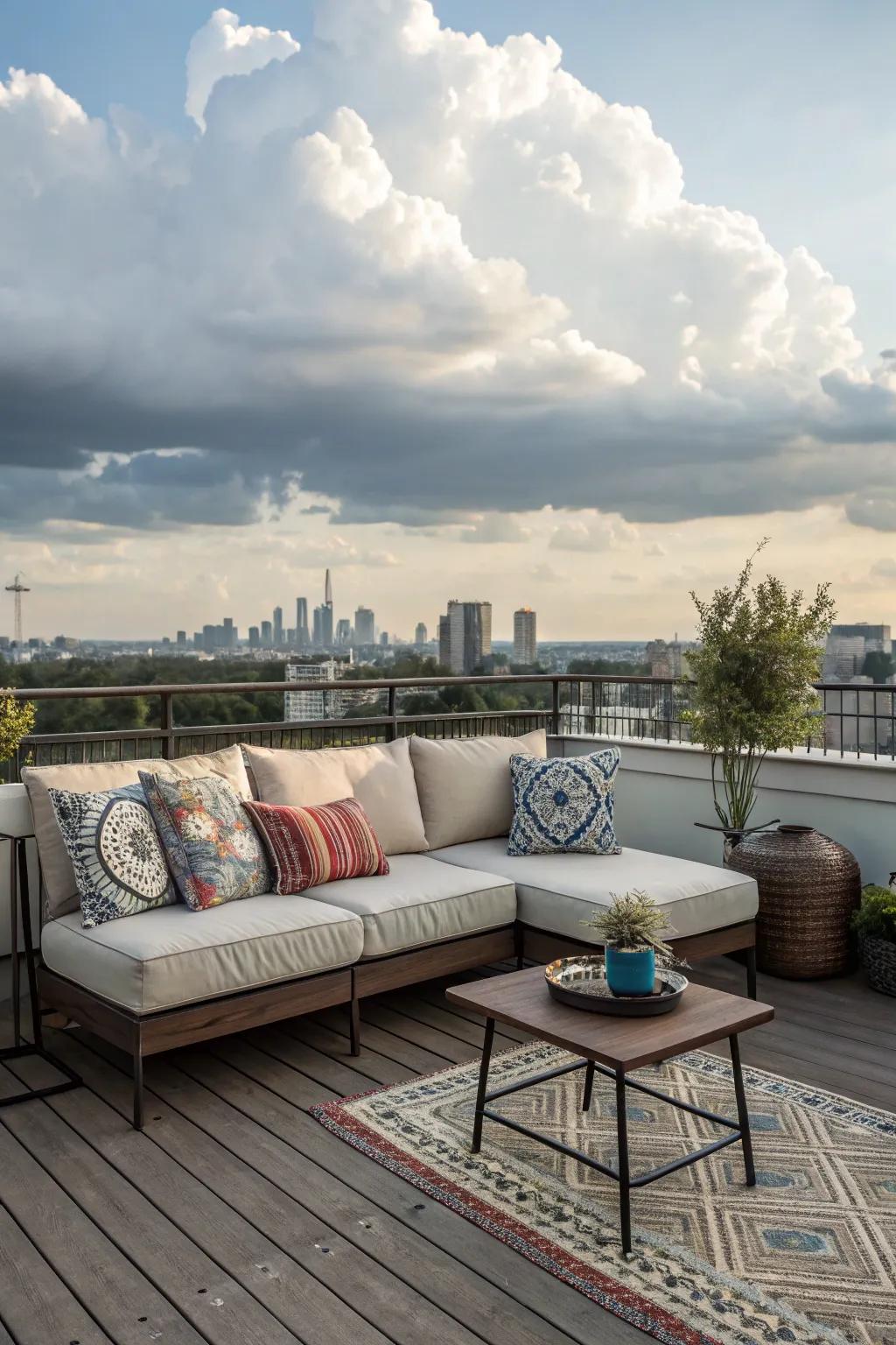 Design your personal cozy spot using a comfy couch configuration.