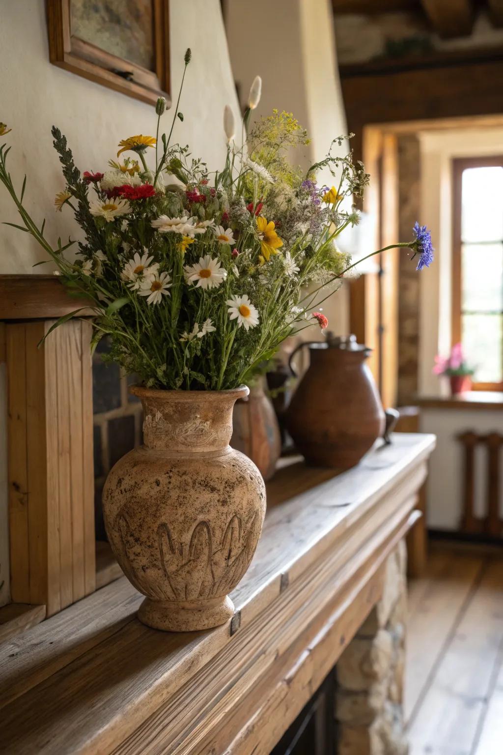 Clay pottery vases emanate an everlasting rustic appeal.