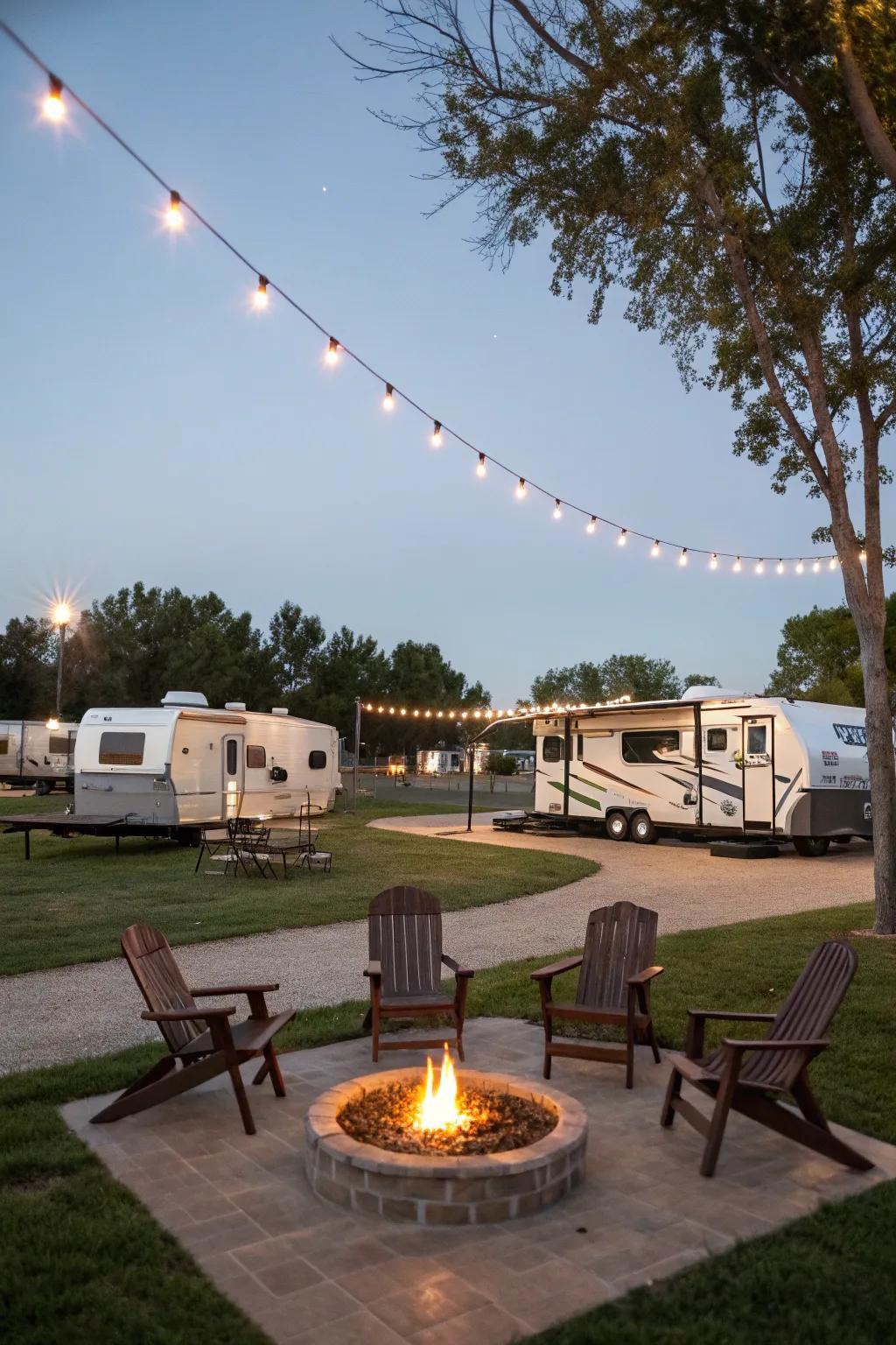 A pleasant outdoor gathering area perfect for evening conversations.