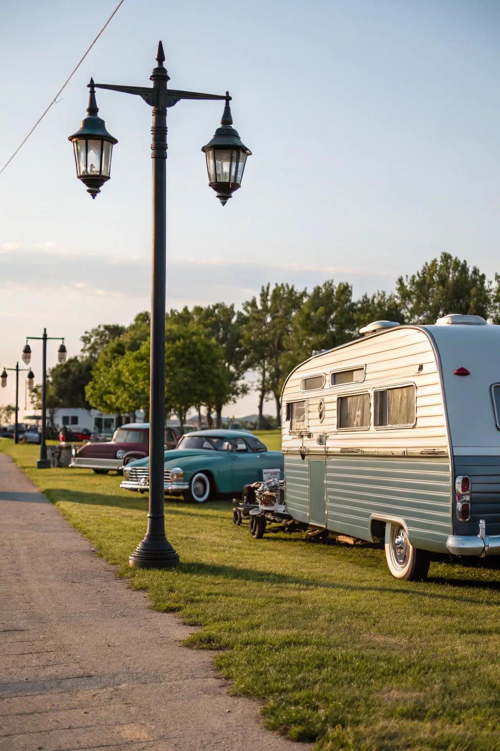 The classic look of aluminum siding adds a touch of nostalgia to your RV.