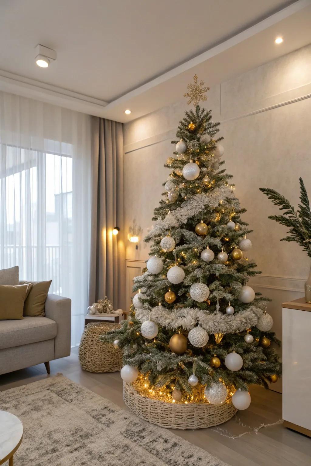 A minimalist vision: the grace of ivory and gilt.