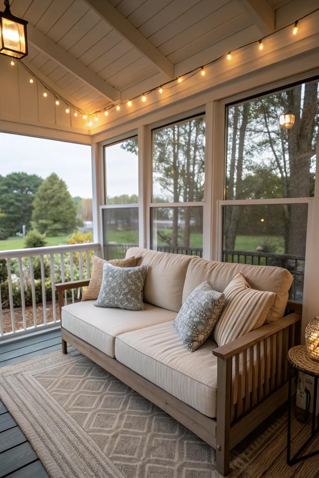 An inviting nook featuring cushioned seating