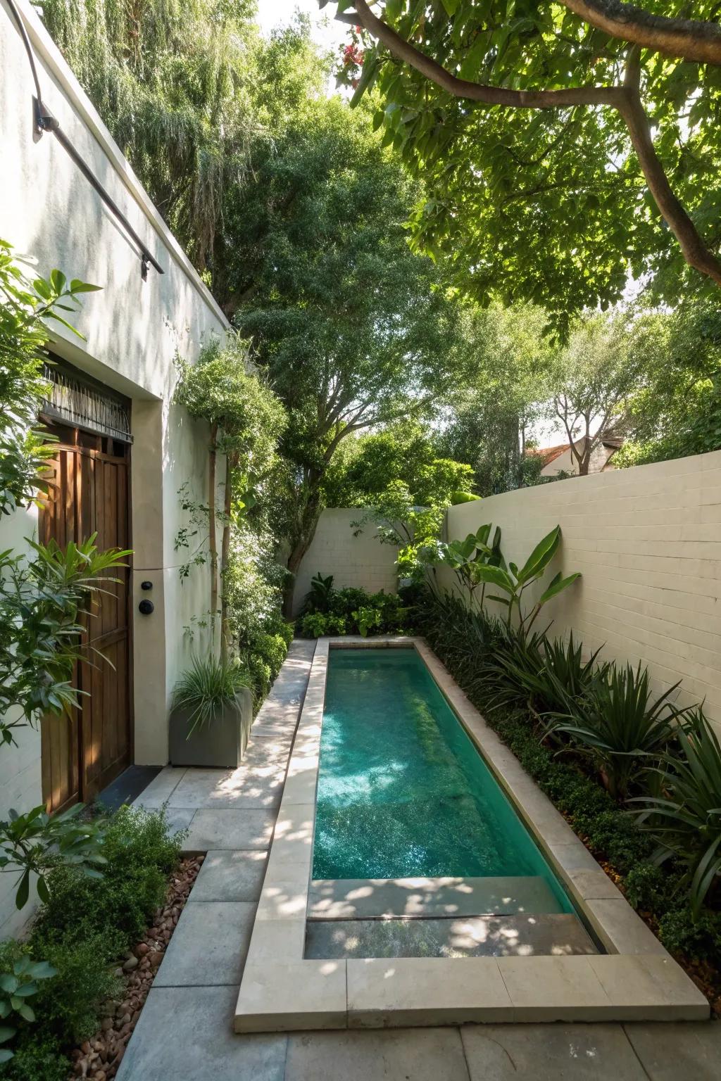 Small-Scale Dip Pool elegantly placed in a comfortable corner.