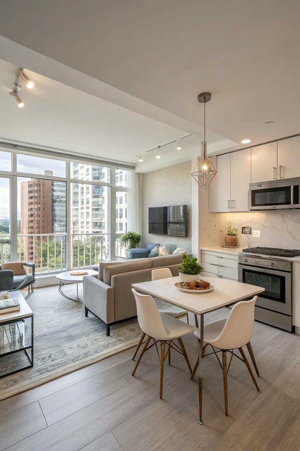 Open designs foster a feeling of spaciousness in smaller condos.